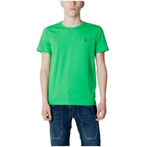 Peuterey, Groene Katoenen T-Shirt met Lange Mouwen Groen, Heren, Maat:S