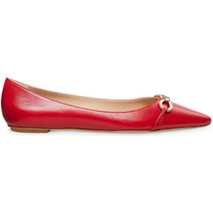 Stuart Weitzman, Tijdloze Verfijning: Emilia SW Signature Flat Rood, Dames, Maat:40 EU