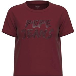 Pepe Jeans, Stijlvol T-shirt Bruin, Dames, Maat:S