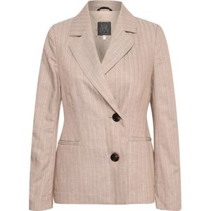 InWear, Gestreepte Blazer Jas Klei Beige, Dames, Maat:M