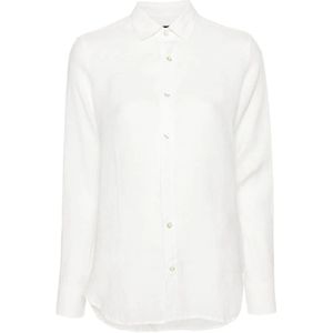 Peuterey, Blouses & Shirts, Dames, Wit, M, Linnen, Witte Linnen Klassieke Kraag Shirt