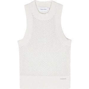 Calvin Klein, Tops, Dames, Grijs, M, Grijze Tank Top Essential