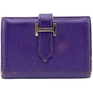 Hermès Vintage, Tweedehands leren portemonnees Paars, Dames, Maat:ONE Size