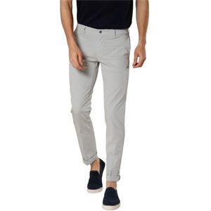 Mason's, Stretch Satin Chino Broek Regular Fit Blauw, Heren, Maat:S