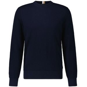 Hugo Boss, Truien, Heren, Blauw, 3Xl, Katoen, Fijngebreide Ecaio Pullover