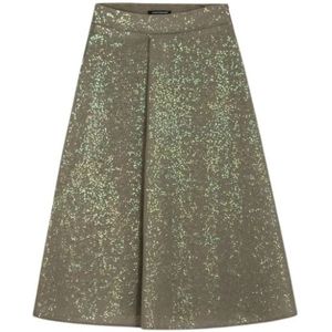 Luisa Cerano, Flared Sequin Midi Rok Bruin, Dames, Maat:S