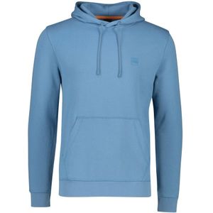 Hugo Boss, Sweatshirts & Hoodies, Heren, Blauw, L, Katoen, Blauwe hoodie met capuchon