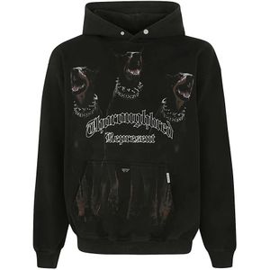 Represent, Sweatshirts & Hoodies, Heren, Zwart, S, Katoen, Vintage Zwarte Thoroughbred Hoodie