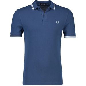 Fred Perry, Tops, Heren, Blauw, M, Katoen, Blauwe Polo Met Korte Mouwen