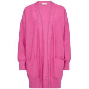 Freequent, Truien, Dames, Roze, XL, Polyester, Roze Lang Cardigan