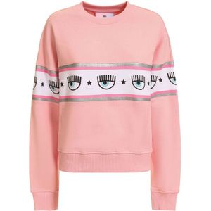 Chiara Ferragni Collection, Sweatshirts & Hoodies, Dames, Roze, 2Xs, Roze Sweatshirt voor Vrouwen