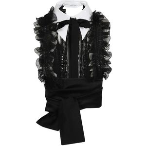 Alberta Ferretti, Blouses & Shirts, Dames, Zwart, S, Zwart Topwear Aw 24 Dameskleding