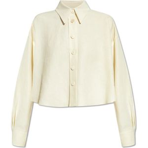 Fabiana Filippi, Blouses & Shirts, Dames, Beige, 2Xs, Linnen, Ruimvallend shirt