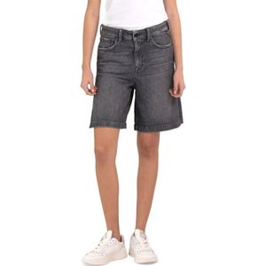 Replay, Rose Label Denim Shorts Grijs, Dames, Maat:W27