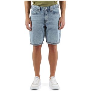Calvin Klein Jeans, Korte broeken, Heren, Blauw, W33, Katoen, Regular Fit Bermuda Jeans Vijf Zakken