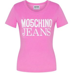 Moschino, Tops, Dames, Roze, S, Katoen, Stijlvolle T-shirt