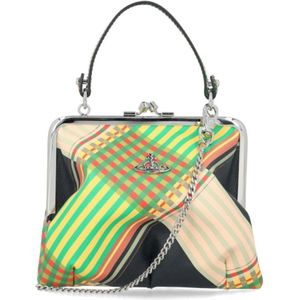 Vivienne Westwood, Tassen, Dames, Veelkleurig, ONE Size, Multikleur Tartan Check Leren Tas