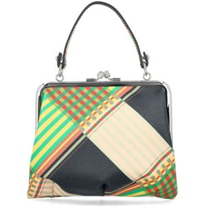 Vivienne Westwood, Tassen, Dames, Veelkleurig, ONE Size, Multikleur Tartan Check Leren Tas