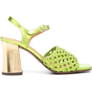 Chie Mihara, Avocado Groene Geweven Sandalen Groen, Dames, Maat:37 EU