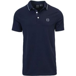 Armani Exchange, Tops, Heren, Blauw, M, Katoen, Polo Shirts