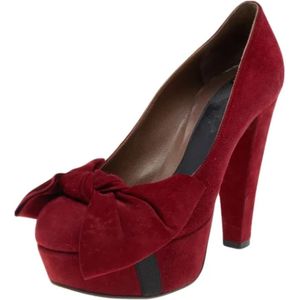 Marni Pre-owned, Pre-owned, Dames, Rood, 37 EU, Pre-owned Suede heels