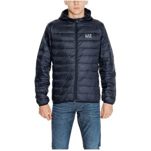 Emporio Armani Ea7, Jassen, Heren, Zwart, 2Xl, Zwarte Hooded Ritsjas voor Mannen