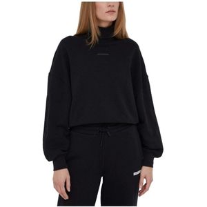 Calvin Klein, Sweatshirts & Hoodies, Dames, Zwart, M, Comfortabele Zwarte Logo Sweatshirt