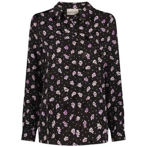 Fabienne Chapot, Klieke Kraagknoop Blouse Zwart, Dames, Maat:M