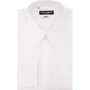 Dolce & Gabbana, Overhemden, Heren, Wit, M, Katoen, Klassieke Witte Katoenen Overhemd