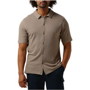 Pure Path, Overhemden, Heren, Beige, XL, Taupe Casual Button Up Overhemd