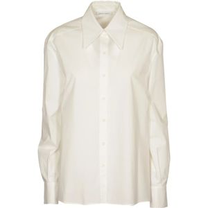 Alberta Ferretti, Blouses & Shirts, Dames, Wit, M, Katoen, Witte Overhemden voor Vrouwen