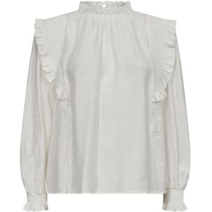 Co'Couture, Blouses & Shirts, Dames, Wit, S, Polyester, Feminine Smock Frill Blouse