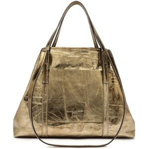 Gianni Chiarini, Tassen, Dames, Geel, ONE Size, Gouden Leren Handtas Superlight Shopping