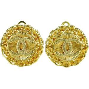 Chanel Vintage, Pre-owned Metal earrings Geel, Dames, Maat:ONE Size