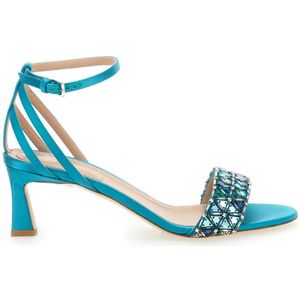 Alberta Ferretti, Blauwe Driehoekige Sandalen Blauw, Dames, Maat:38 EU