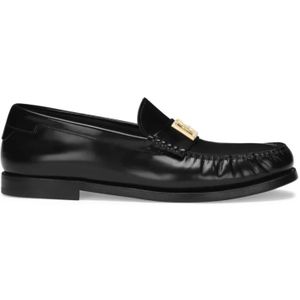 Dolce & Gabbana, Schoenen, Heren, Zwart, 44 EU, Zwarte platte schoenen voor vrouwen