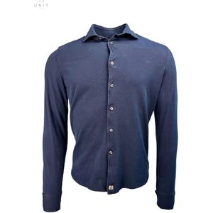 Sonrisa, Nachtblauw Piqué Jersey Overhemd Blauw, Heren, Maat:XL