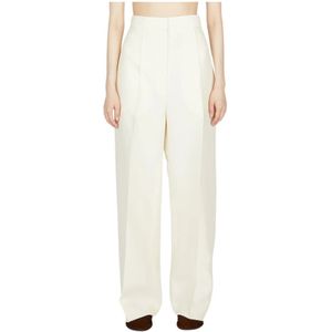 The Row, Wol-zijden pantalon Wit, Dames, Maat:M