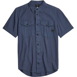 G-star, Marine Slim Fit Shirt Korte Mouw Blauw, Heren, Maat:S