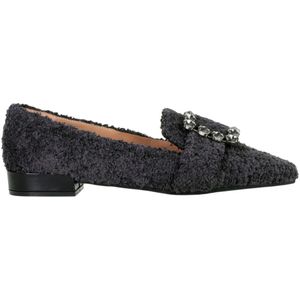 Roberto Festa, Zwarte bootschoen met strass-accessoire Zwart, Dames, Maat:37 EU