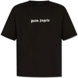 Palm Angels, T-shirt met logo Zwart, Heren, Maat:2XL