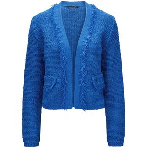 Luisa Cerano, Blauwe Franje Vest Blauw, Dames, Maat:XL