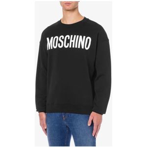 Moschino, Sweatshirts & Hoodies, Heren, Zwart, S, Luxe Zwarte Trui met Iconische Branding