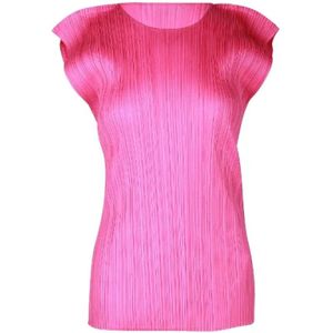 Issey Miyake Pre-owned, Pre-owned Polyester tops Roze, Dames, Maat:S