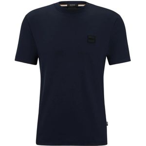 Hugo Boss, T-Shirts Blauw, Heren, Maat:S