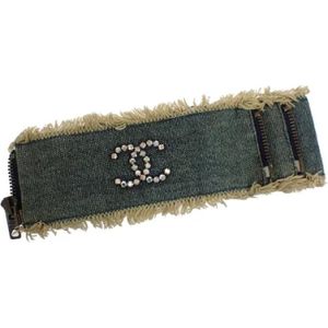 Chanel Vintage, Pre-owned Denim bracelets Blauw, Dames, Maat:ONE Size