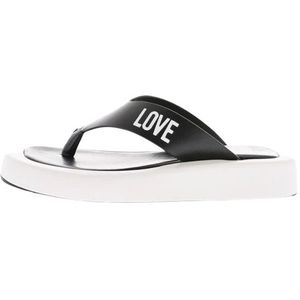 Moschino, Love Two-Tone Row 30 Teenslippers Zwart, Dames, Maat:36 EU