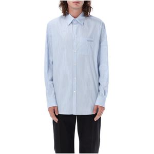 Valentino Garavani, Overhemden, Heren, Wit, L, Katoen, Herenkleding Overhemden Wit/blauw Aw 23