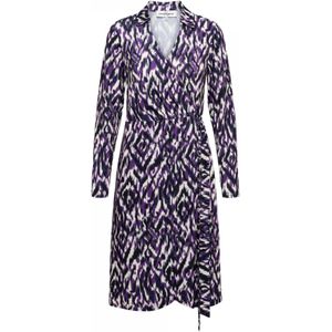 &Co Woman, Kleedjes, Dames, Paars, 3Xl, Leer, Paarse Ikat Overslag Jurk