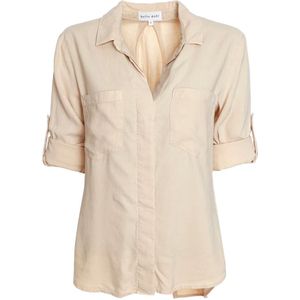 Bella Dahl, Blouses & Shirts, Dames, Beige, M, Split Back Button Blouse